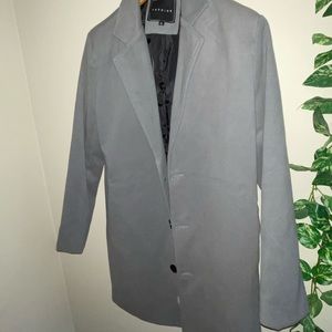 Plus size grey long coat blazer style
